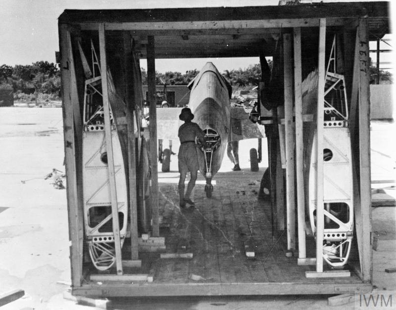 A crated Hurricane at Takoradi